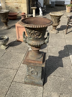 Lot 423 - A Pair of Victorian-Style Cast Metal Campana...