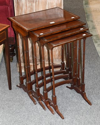 Lot 1289 - A Nest of Spindle Legged Mahogany Quartetto...