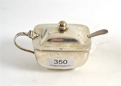 Lot 350 - Georgian silver mustard pot and spoon, marks rubbed