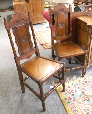 Lot 1330 - A Pair of Victorian Carved and Turned Mahogany...