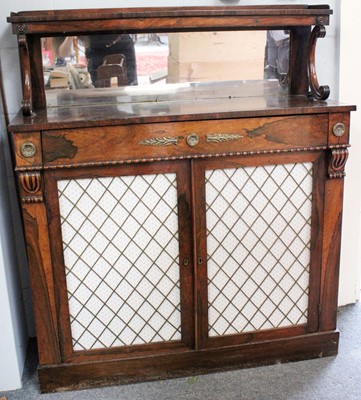 Lot 1241 - A Regency Rosewood Mirror Back Chiffonier,...