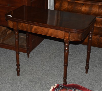 Lot 1311 - A 19th Century Mahogany Fold Over Tea Table,...