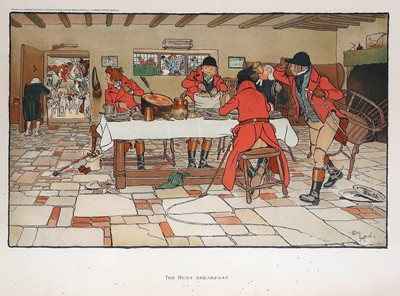 Lot 1039A - After Cecil Aldin "The Hunt Breakfast" Colour...