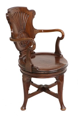 Lot 814 - A Victorian Mahogany Swivel Armchair, late...