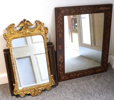 Lot 1203 - A Georgian Style Gilt Framed Fret Mirror, an...