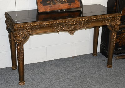 Lot 1235A - A Glass Topped Gilt Console Table, 20th...