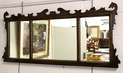 Lot 1258 - A Georgian Style Parcel-Gilt Fretwork Mirror,...