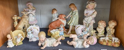 Lot 233 - A Collection of Victorian Bisque Figure Groups