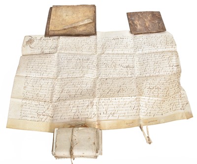 Lot 294 - Indentures Four early manuscript indentures,...