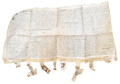 Lot 294 - Indentures Four early manuscript indentures,...