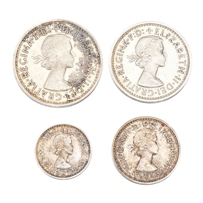 Lot 285 - Elizabeth II, Maundy Set 1954, 4 coins set...