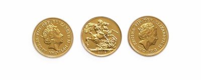 Lot 1029 - 3x Elizabeth II, Sovereigns 2016, obv. Clark...