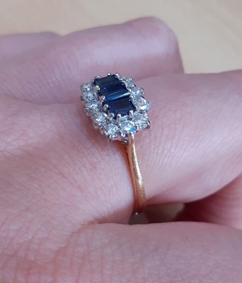 Lot 2165 - An 18 Carat Gold Sapphire and Diamond Cluster...