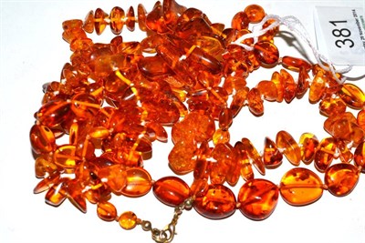 Lot 381 - Two amber necklaces