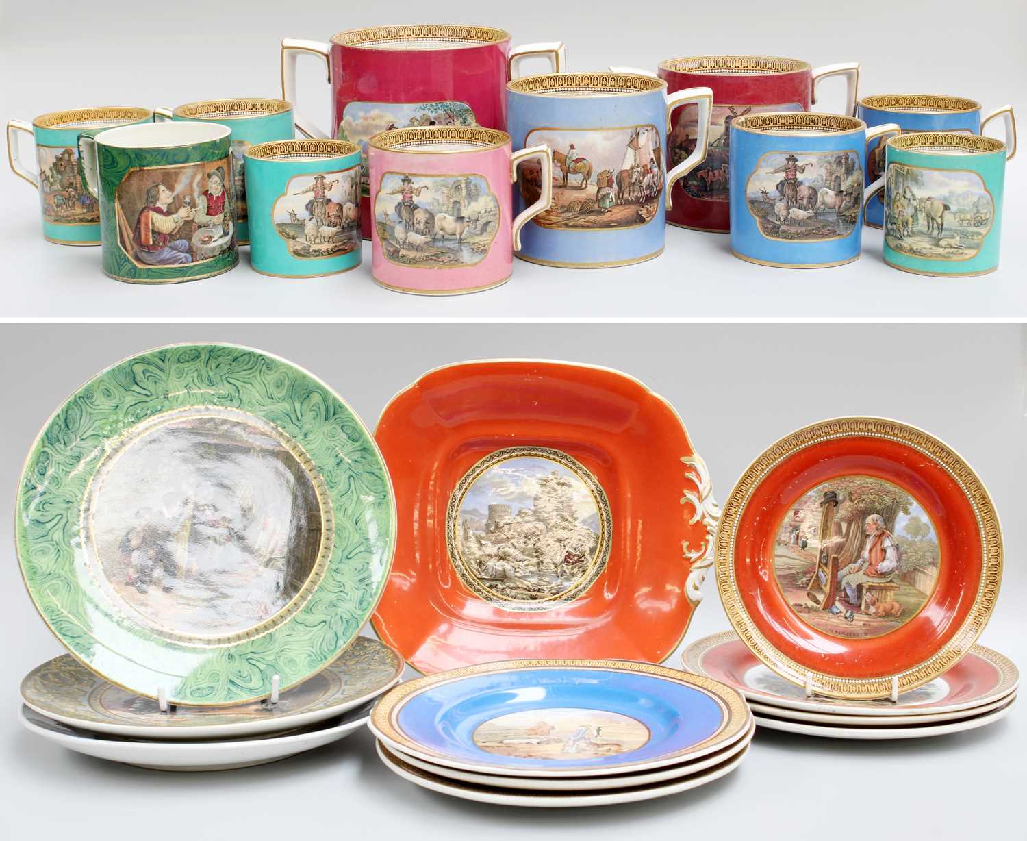 Lot 222 - A Collection of Victorian Prattware Pottery,...