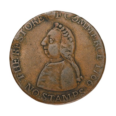 Lot 360 - USA, William Pitt Halfpenny Token 1766, struck...