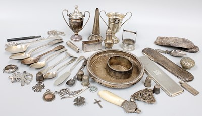 Lot 74 - A Collection of Assorted Silver, including two...