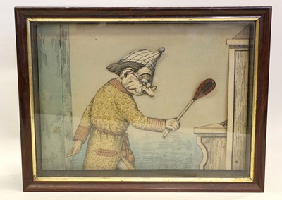 Lot 3197 - A Good late 19th Century Rat-Catcher Coloured Lithograph Automaton