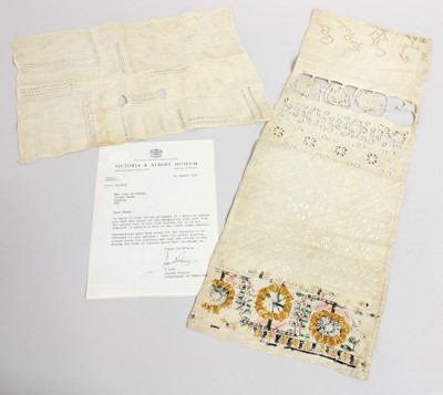 Lot 2056 - A Late 17th Century Band Sampler worked on...