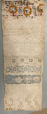Lot 2056 - A Late 17th Century Band Sampler worked on...