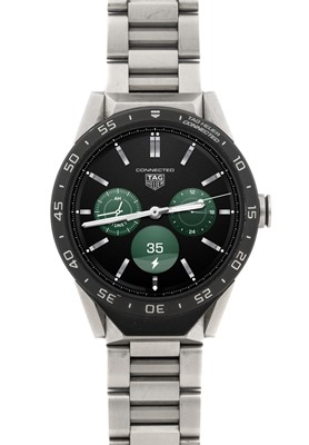 Lot 2267 - Tag Heuer: A Titanium Smart Watch, signed Tag...