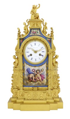 Lot 225 - A French Ormolu and Porcelain Mounted Striking...