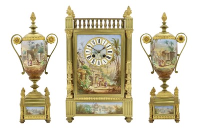 Lot 230 - A Gilt Metal and Porcelain Mounted Striking...