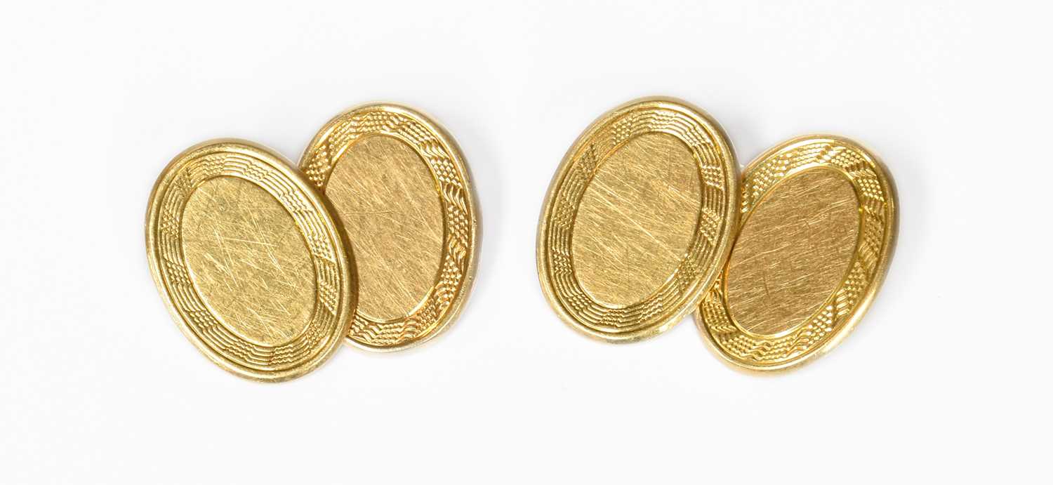 Lot 1067 - A Pair of 18 Carat Gold Cufflinks, comprising...