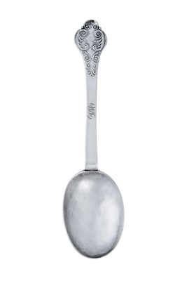 Lot 2317 - A Charles II West Country Silver Lace-Back Trefid Spoon