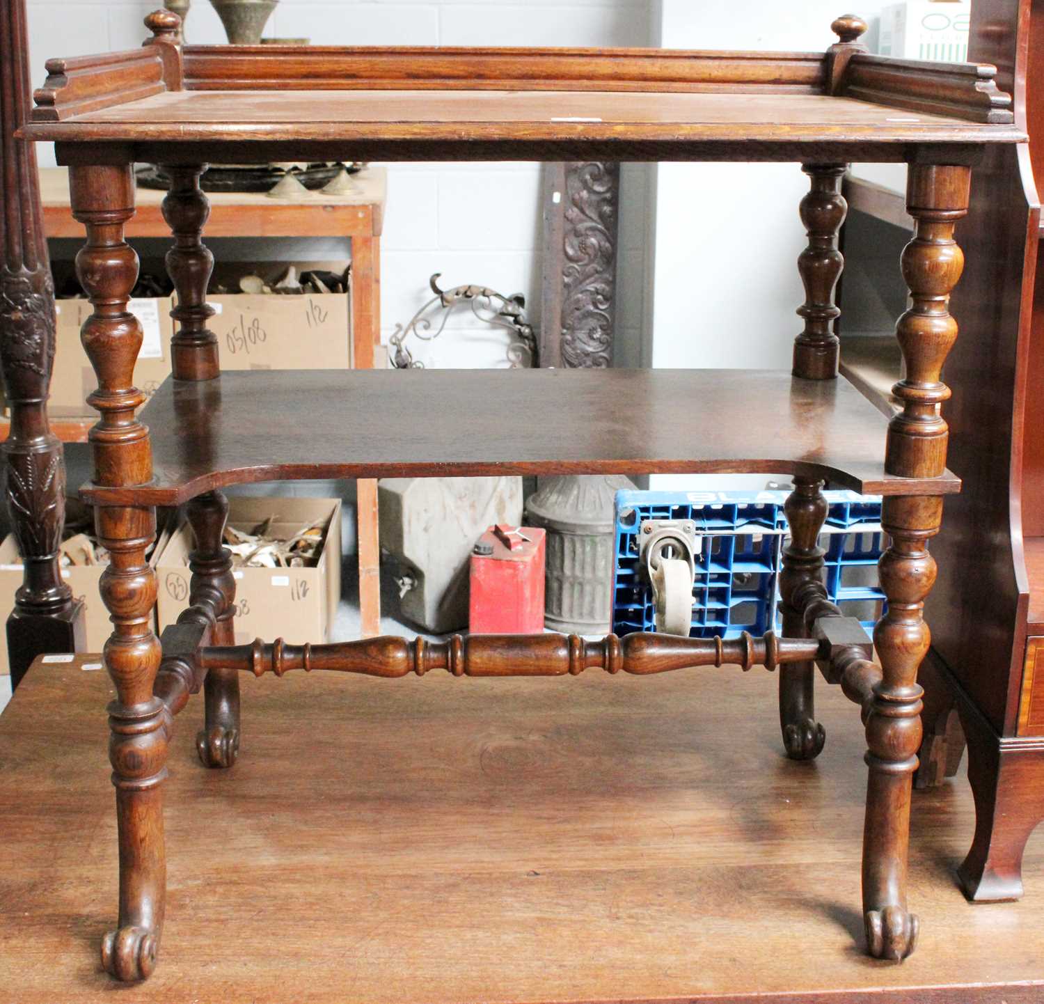 Lot 1221 - An Early 20th century Oak Two Tier Buffet, and...