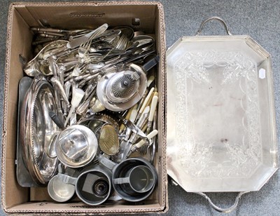 Lot 199 - A Box of Assorted Silver Plated Wares,...