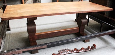 Lot 1222 - An Oak Refectory Style Dining Table, 183cm by...