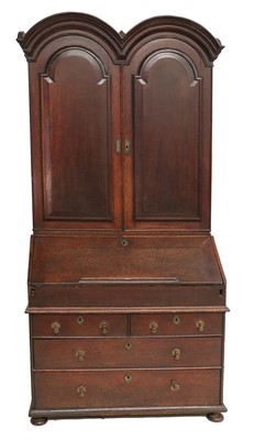 Lot 733 - An Early 18th Century Oak Bureau Bookcase, the...