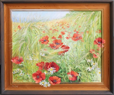 Lot 1339 - Judith Bromley (Contemporary) Poppy field...