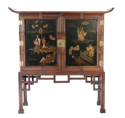 Lot 804 - A 20th Century Japanese Bamboo Black Lacquered...