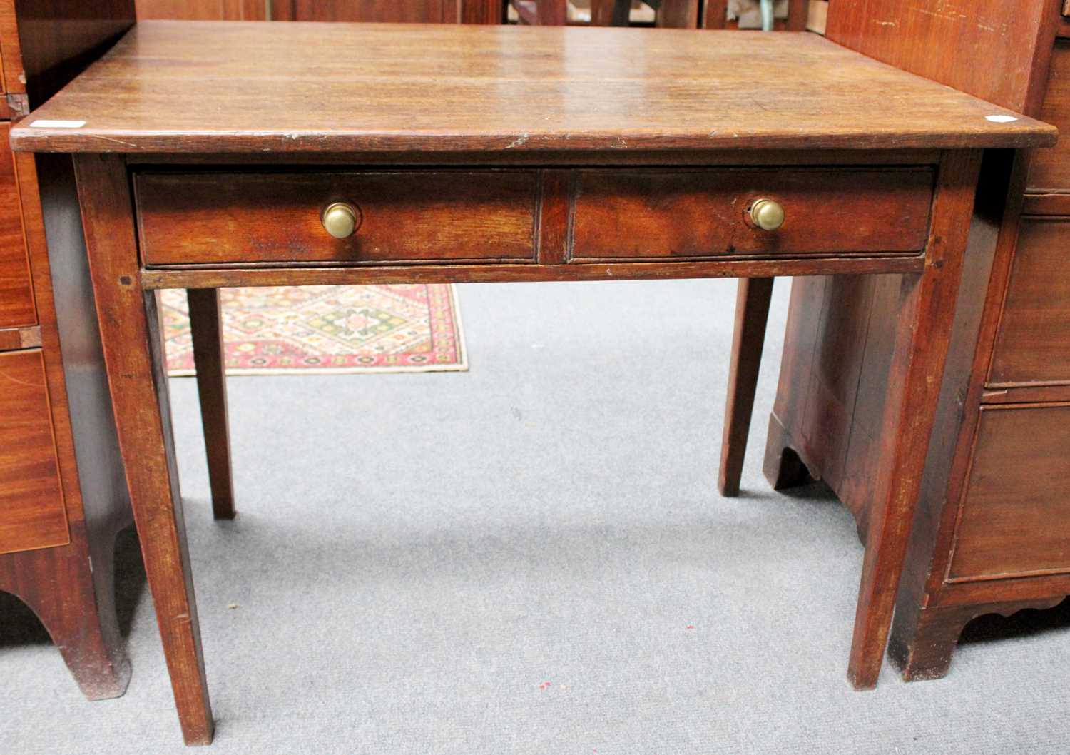 Lot 1150 - A Georgian Oak Single Drawer Side Table, with...