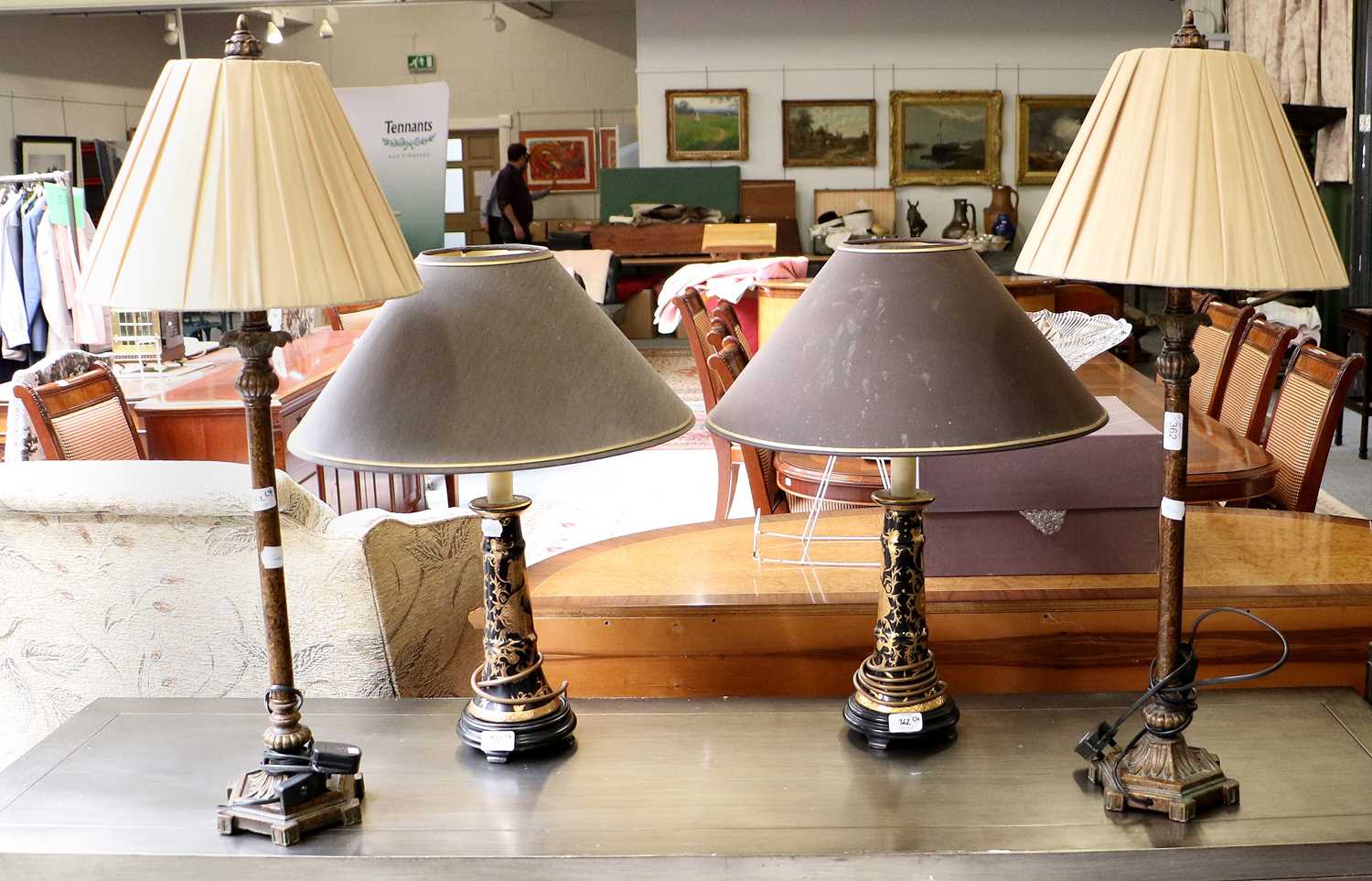 Lot 362 - Two Pairs of Table Lamps