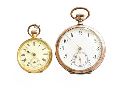 Lot 1014 - A Silver Pocket Watch, case stamped 0.800...