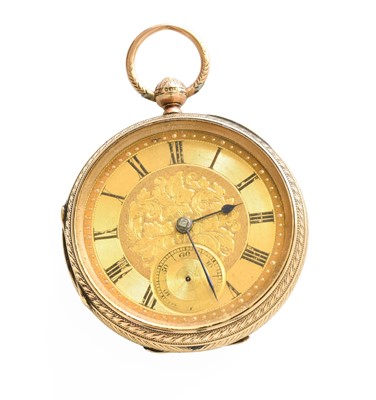 Lot 1007 - A 9 Carat Gold Open Faced Pocket Watch