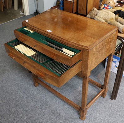 Lot 1332 - An Early 20th century Oak Canteen Table,...