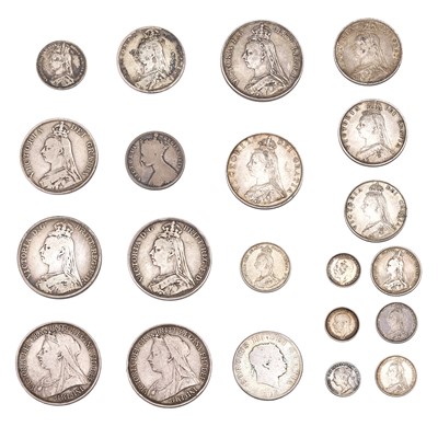 Lot 48 - Assortment of Victorian Silver Coinage; 21...
