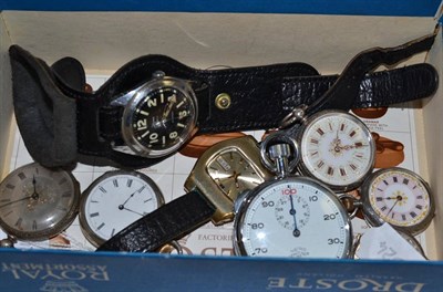 Lot 418 - Six pocket watches and two wristwatches