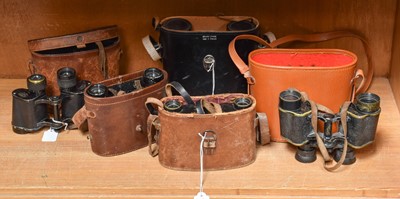 Lot 187 - Five Pairs of Binocuars, including Carl Zeiss...