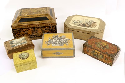 Lot 200 - A Regency Penwork Work Box, of rectangular...