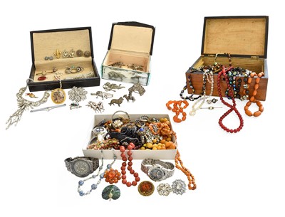 Lot 1096 - A Quantity of Jewellery, including paste...