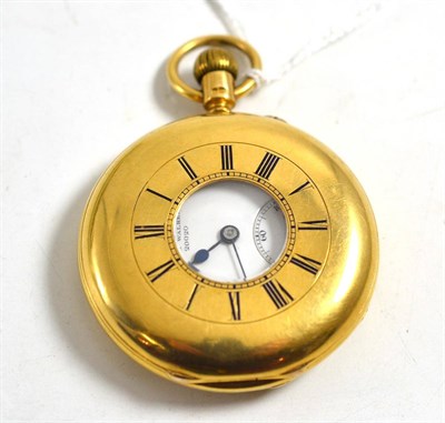 Lot 427 - An 18ct gold half hunter pocket watch