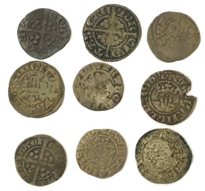 Lot 17 - Mixed Edward I Long Cross Pennies, 9 coins in...