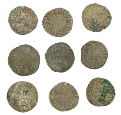 Lot 16 - Mixed Edward I Long Cross Pennies, 9 coins...