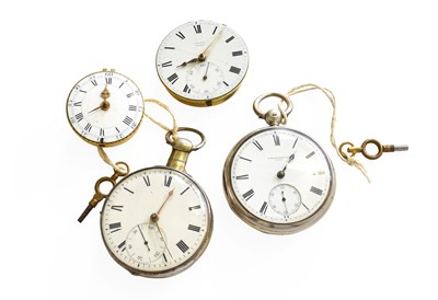 Lot 1041 - A Pocket Watch Dial and Verge Movement, signed...