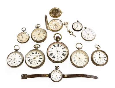 Lot 61 - Six Silver Pocket Watches, Nickel Plated...